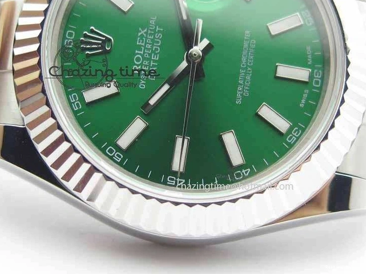 0202 DateJust II 41mm SS BP Maker Best Edition Green Dial On SS Bracelet SA AllSeason 3677